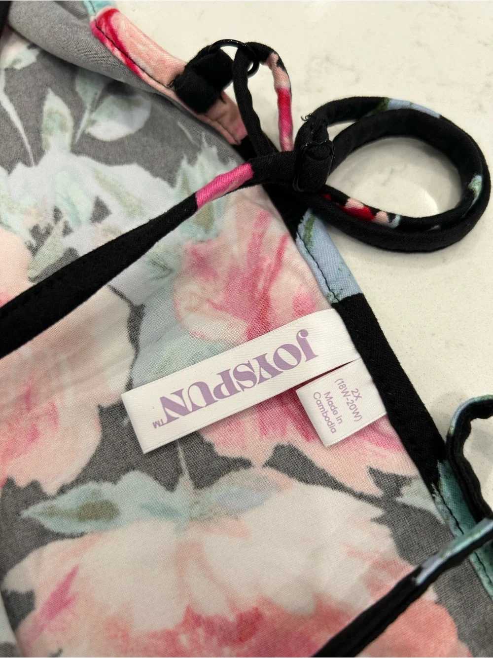 Floral Knit Cami & Short Sleep Set - Black with Pink Floral